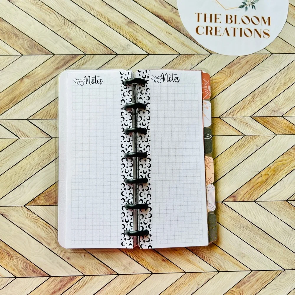 Happy planner Skinny mini undated monthly- weekly layout star sky lunar phases